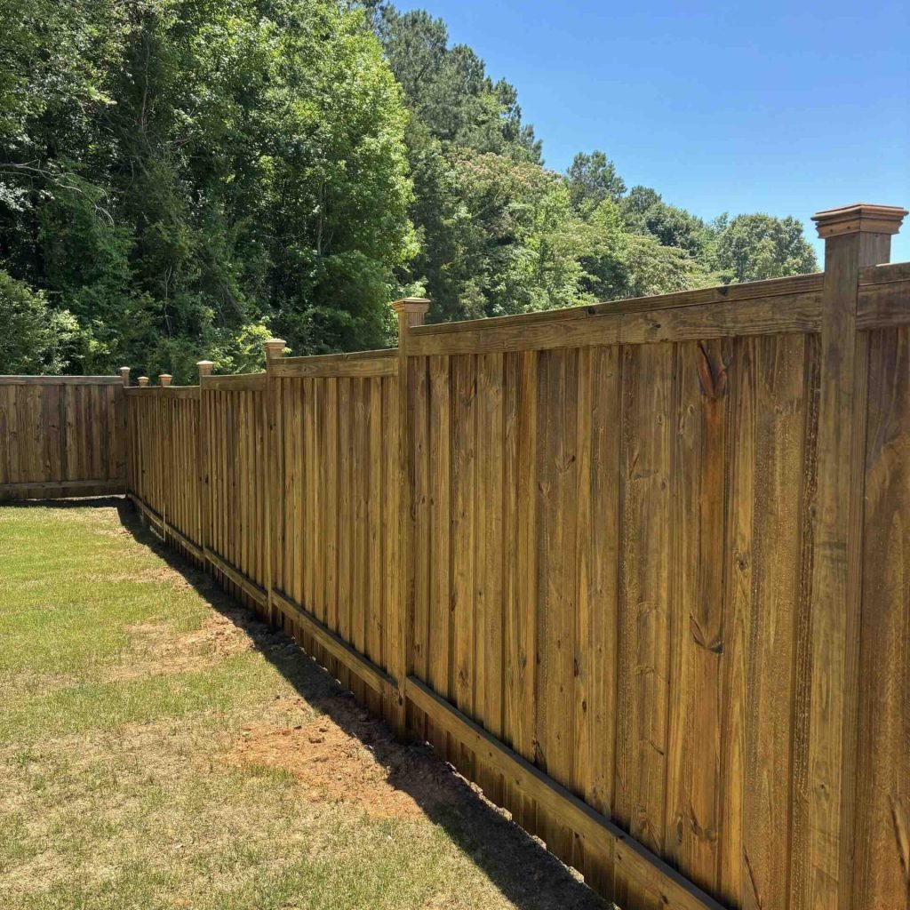 Wooden fence built in Guntersville, AL